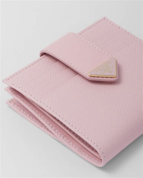 Alabaster Pink Small Saffiano And Smooth Leather Wallet 